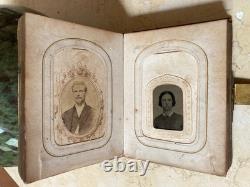 Original! CIVIL War Era Family CDV Photo Album With Its 14 Tintype's & 25 Cdv's