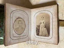 Original! CIVIL War Era Family CDV Photo Album With Its 14 Tintype's & 25 Cdv's