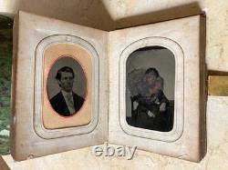 Original! CIVIL War Era Family CDV Photo Album With Its 14 Tintype's & 25 Cdv's