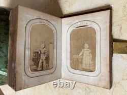 Original! CIVIL War Era Family CDV Photo Album With Its 14 Tintype's & 25 Cdv's