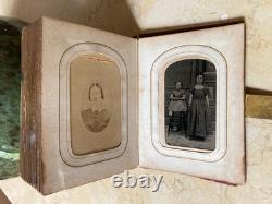 Original! CIVIL War Era Family CDV Photo Album With Its 14 Tintype's & 25 Cdv's