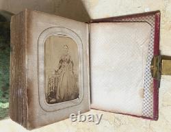 Original! CIVIL War Era Family CDV Photo Album With Its 14 Tintype's & 25 Cdv's