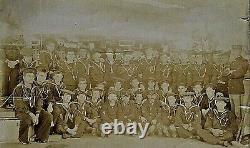 Original- CIVIL War Era Paddle Wheel Gun Boat Uss Monoracy Crew + Usmc Photo