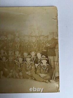 Original- CIVIL War Era Paddle Wheel Gun Boat Uss Monoracy Crew + Usmc Photo