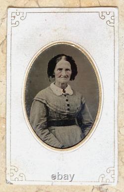 Original! CIVIL War Era Woman Cartouche Card Tintype 1863 Photo
