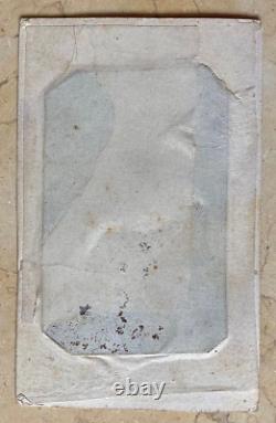 Original! CIVIL War Era Woman Cartouche Card Tintype 1863 Photo