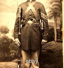 Original CIVIL War Triple Armed CDV Photo 88th Ohio Prison Guard Possible ID