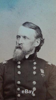 Original Civil War CDV of Major General David B. Birney Wearing Kearny Medal