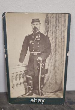Original Civil War Cabinet Card Col. George W Travers Co. A 46th Reg Infantry NY