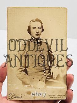 Original Civil War Confederate Young Child Soldier Virginia Cabinet Card photo