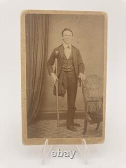 Original Civil War Era CDV Photograph of Amputee by David Baily Pa