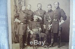 Original Civil War GENERAL DANIEL BUTTERFIELD with STAFF OFFICERS photograph cdv