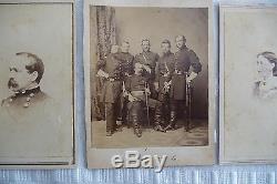 Original Civil War GENERAL DANIEL BUTTERFIELD with STAFF OFFICERS photograph cdv