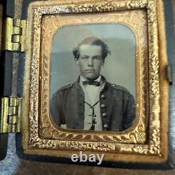 Original Civil War Navy Sailor in Uniform Ambrotype Photograph Photo 1/16 Plate