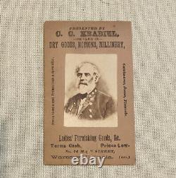 Original Civil War Robert E Lee CDV Photograph Advertising Warsaw Illinois