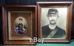 Original Civil War Soldier Charcoal Portraits One Period-Colorized -SHIPS FREE