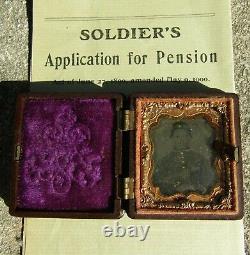 Original Named Civil War Colored Tintype & Pension Paper- Co A 172nd RGT- PA INF