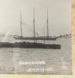 Original! Rare! CIVIL War Union Navy Ironclad Monitor Uss Canonicus Photo