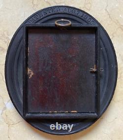 Oval Thermoplastic Gutta Percha Tintype Ambrotype Daguerreotype 1/16 Plate Frame