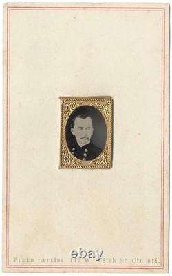 PHILIP SHERIDAN Civil War General Framed Gem Tintype CDV Photo