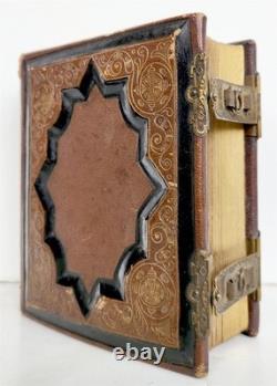 PHOTO ALBUM with CDV PHOTOS antique AMERICAN Civil War era