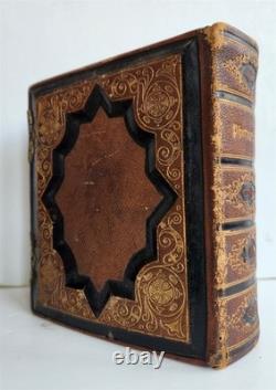 PHOTO ALBUM with CDV PHOTOS antique AMERICAN Civil War era