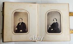 PHOTO ALBUM with CDV PHOTOS antique AMERICAN Civil War era