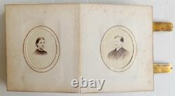 PHOTO ALBUM with CDV PHOTOS antique AMERICAN Civil War era