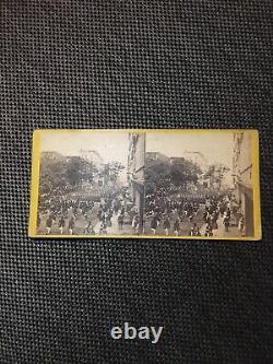PRE CIVIL WAR NY INFANTRY July 4th 1860 STEREOVIEW Army New York Antique Photo