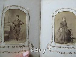 Perfect Antique ANTEBELLUM / CIVIL WAR Carte de Visite Album &Photos, Canton Ill