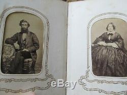 Perfect Antique ANTEBELLUM / CIVIL WAR Carte de Visite Album &Photos, Canton Ill