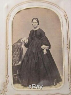 Perfect Antique ANTEBELLUM / CIVIL WAR Carte de Visite Album &Photos, Canton Ill