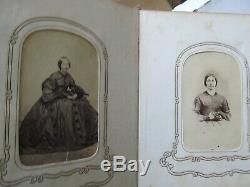 Perfect Antique ANTEBELLUM / CIVIL WAR Carte de Visite Album &Photos, Canton Ill