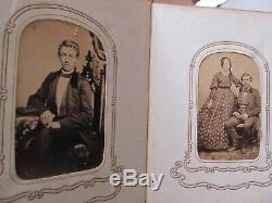 Perfect Antique ANTEBELLUM / CIVIL WAR Carte de Visite Album &Photos, Canton Ill