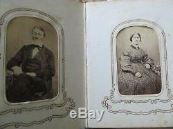 Perfect Antique ANTEBELLUM / CIVIL WAR Carte de Visite Album &Photos, Canton Ill