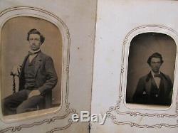 Perfect Antique ANTEBELLUM / CIVIL WAR Carte de Visite Album &Photos, Canton Ill