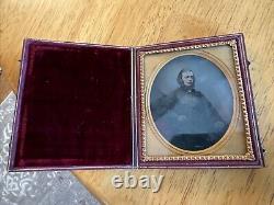 Photo Ambrotype Cased Gentleman by Byron Civil War 1/6th Plate Nottingham