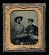Possible Extremely Rare Tintype Civil War Soldiers Holding Persimmon Fruit Photo