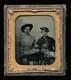 Possible Very Rare Tintype Civil War Soldier Holding Persimmon Fruit Photo 1860s