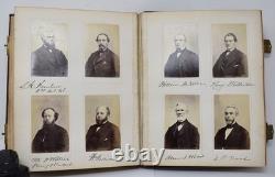Post Civil War Leather Photo Album New York State Assembly 1867 Autographs