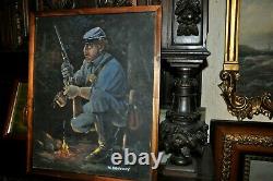 Powerful Americana civil war soldier American Artist signed