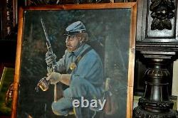 Powerful Americana civil war soldier American Artist signed