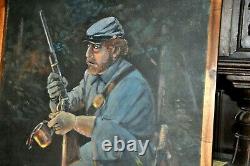 Powerful Americana civil war soldier American Artist signed