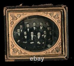 Pre Civil War Daguerreotype Large Group of Men Poss Louisiana Political Photo