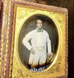 Pre Civil War Daguerreotype Man in White Suit Georgia Plantation Est 1850s Photo