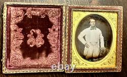 Pre Civil War Daguerreotype Man in White Suit Georgia Plantation Est 1850s Photo