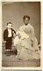 Pretty Black Nanny With White Baby & Small Boy 1860s Civil War Era Cdv Photo