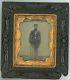 Quarter-plate Ambrotype Of Civil War Soldier In Thermoplastic Wall Frame