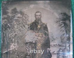 Quarter Plate Armed Civil War Soldier Tintype circa 1862