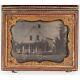 Quarter Plate Civil War Period Daguerreotype Of Country Home With Subjects